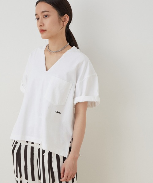 CAMBER（キャンバー）の「【CAMBER×JANE SMITH】ロゴハーフスリーブ（Tシャツ/カットソー・レディース・ホワイト・FREE）」の15枚目の写真