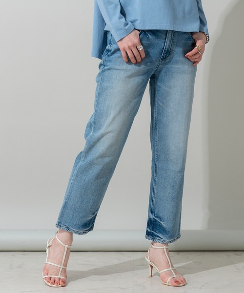 春夏新作 Indimark ボーイフレンドブリーチデニムパンツ 代引き手数料無料