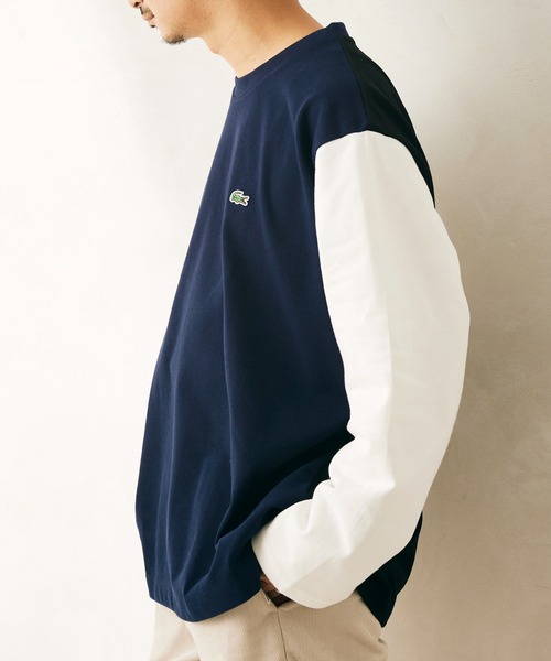 LACOSTE（ラコステ）の「【LACOSTE×relume /ラコステ】別注 ヘビーピケ L/S Tシャツ（Tシャツ/カットソー・メンズ・ブラック/ベージュ/ネイビー/ブラック系その他・4/3/5）」の4枚目の写真