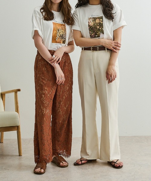 Ambre Neige(アンブルネージュ)の「アソートプリントフラワーTシャツ/【WEB/EC限定商品】(Tシャツ/カットソー・レディース・ホワイト系1/ホワイト系2/ベージュ系その他/ベージュ・FREE)」の17枚目の写真