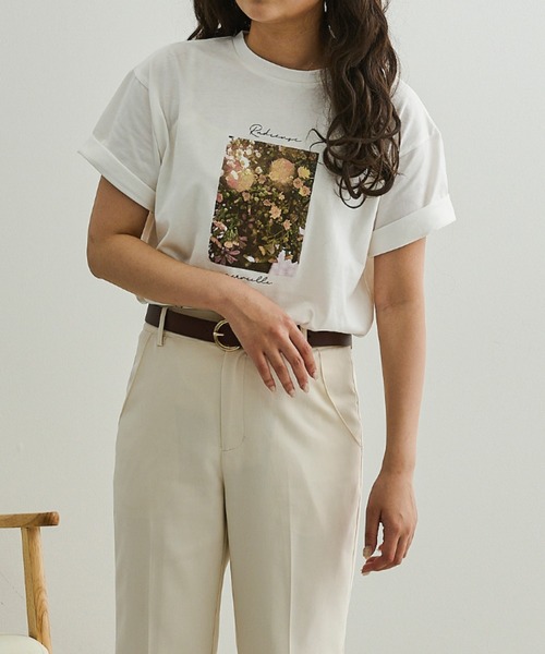 Ambre Neige(アンブルネージュ)の「アソートプリントフラワーTシャツ/【WEB/EC限定商品】(Tシャツ/カットソー・レディース・ホワイト系1/ホワイト系2/ベージュ系その他/ベージュ・FREE)」の15枚目の写真