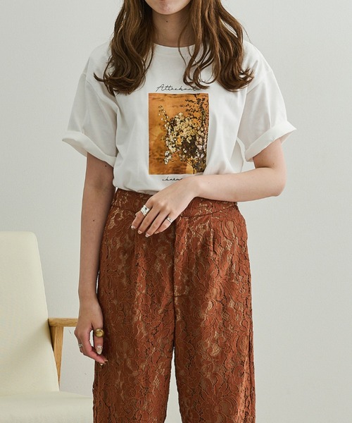 Ambre Neige(アンブルネージュ)の「アソートプリントフラワーTシャツ/【WEB/EC限定商品】(Tシャツ/カットソー・レディース・ホワイト系1/ホワイト系2/ベージュ系その他/ベージュ・FREE)」の12枚目の写真