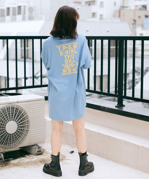 X-girl（エックスガール）の「T.P.S.W L/S TEE DRESS（ワンピース・レディース・ライトパープル/ブラック/ライトブルー/ホワイト・S/M）」の3枚目の写真