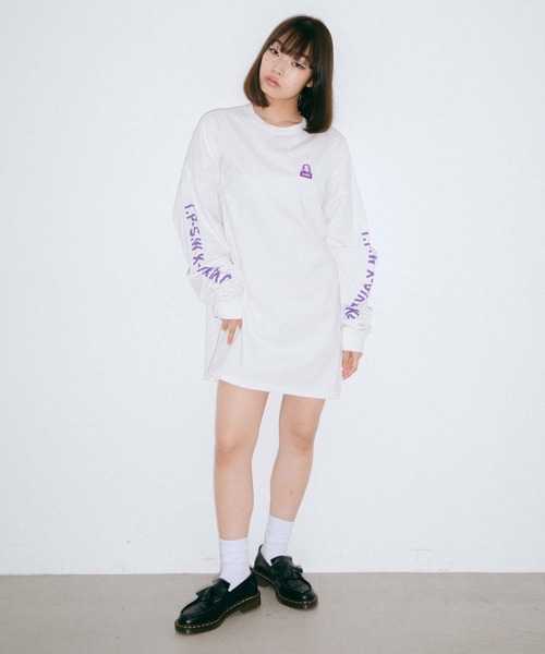 X-girl（エックスガール）の「T.P.S.W L/S TEE DRESS（ワンピース・レディース・ライトパープル/ブラック/ライトブルー/ホワイト・S/M）」の20枚目の写真