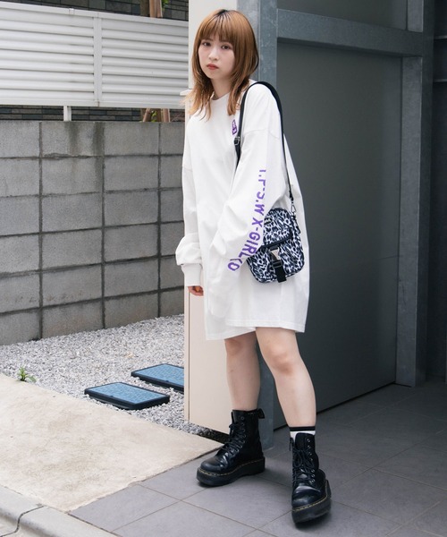 X-girl（エックスガール）の「T.P.S.W L/S TEE DRESS（ワンピース・レディース・ライトパープル/ブラック/ライトブルー/ホワイト・S/M）」の15枚目の写真