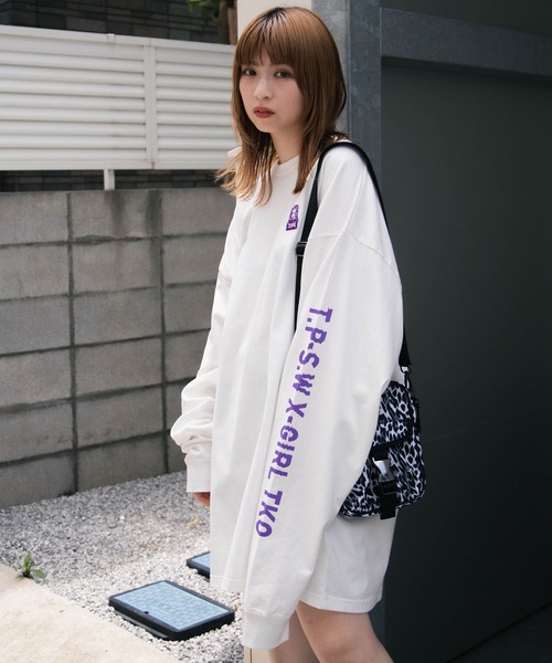 X-girl（エックスガール）の「T.P.S.W L/S TEE DRESS（ワンピース・レディース・ライトパープル/ブラック/ライトブルー/ホワイト・S/M）」の17枚目の写真