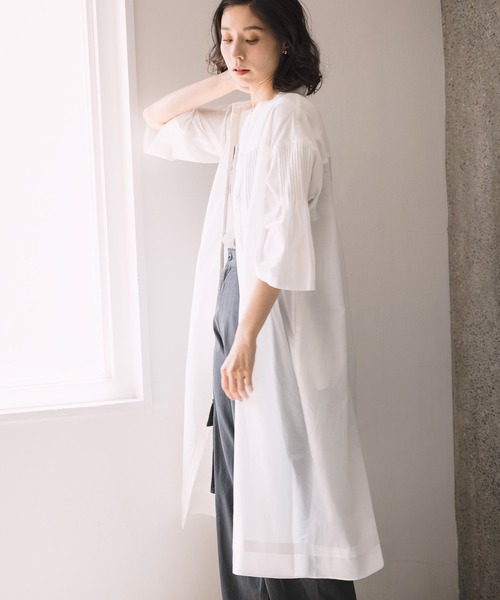LEPSIM(レプシィム)の「綿シルクタックワンピース 954071(ワンピース・レディース・ホワイト/ブラック・FREE)」の1枚目の写真
