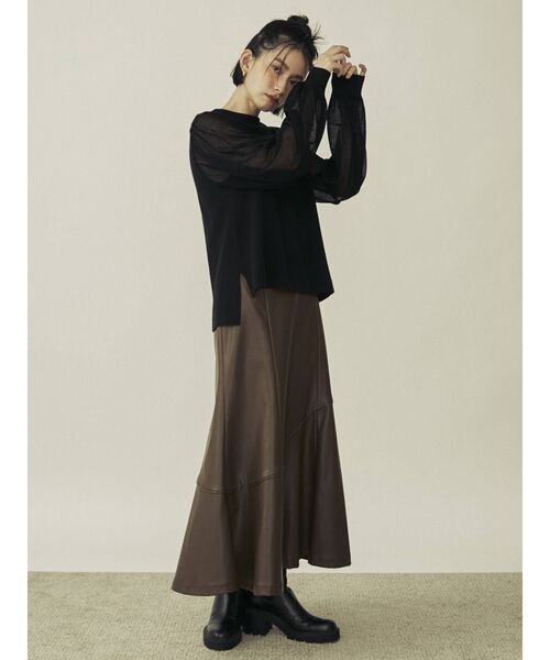 COTORICA（コトリカ）の「フェイクレザーパイピングマーメイドスカート（スカート・レディース・ブラック/ブラウン/その他1・SMALL/MEDIUM）」の22枚目の写真