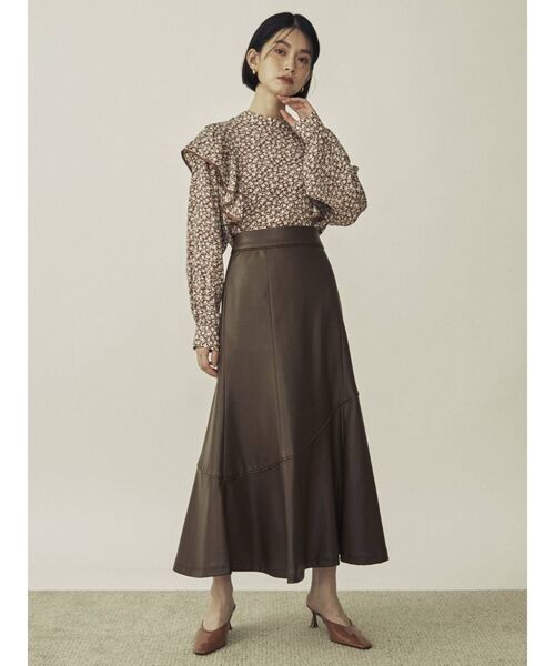 COTORICA（コトリカ）の「フェイクレザーパイピングマーメイドスカート（スカート・レディース・ブラック/ブラウン/その他1・SMALL/MEDIUM）」の8枚目の写真