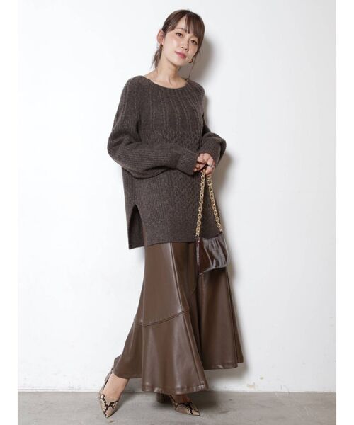 COTORICA（コトリカ）の「フェイクレザーパイピングマーメイドスカート（スカート・レディース・ブラック/ブラウン/その他1・SMALL/MEDIUM）」の21枚目の写真