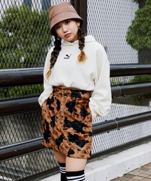 atmos pink | atmos pink COW柄ファー 台形ミニスカート(スカート)