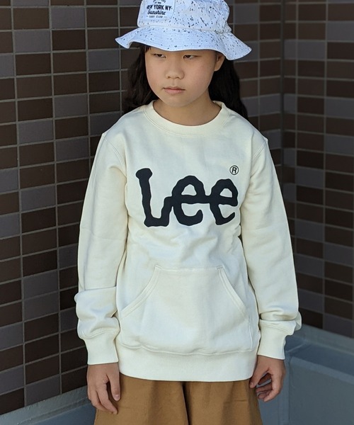 Lee（リー）の「Lee/リー キッズ　裏毛 ロゴプリント入り クルースウェット（パーカー・キッズ・グレー/パープル/ホワイト・130/140/150）」の7枚目の写真