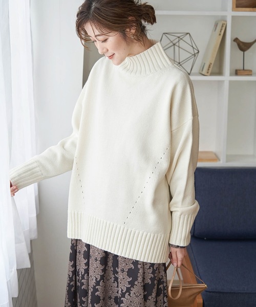 ROPE' PICNIC（ロペピクニック）の「【WEB限定】コクーンシルエットハイネックニットプルオーバー（ニット/セーター・レディース・イエロー/グリーン/グレー系その他/キナリ・38）」の2枚目の写真