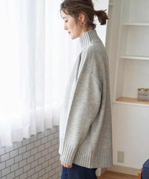 ROPE' PICNIC（ロペピクニック）の「【WEB限定】コクーンシルエットハイネックニットプルオーバー（ニット/セーター・レディース・イエロー/グリーン/グレー系その他/キナリ・38）」の5枚目の写真