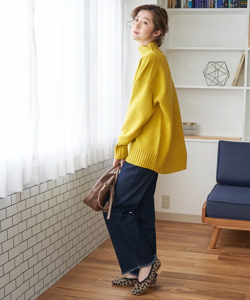 ROPE' PICNIC（ロペピクニック）の「【WEB限定】コクーンシルエットハイネックニットプルオーバー（ニット/セーター・レディース・イエロー/グリーン/グレー系その他/キナリ・38）」の16枚目の写真