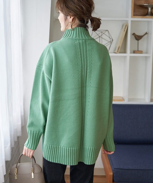 ROPE' PICNIC（ロペピクニック）の「【WEB限定】コクーンシルエットハイネックニットプルオーバー（ニット/セーター・レディース・イエロー/グリーン/グレー系その他/キナリ・38）」の8枚目の写真
