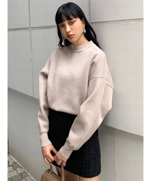 EMODA（エモダ）の「ボトルネックコンパクトニット（ニット/セーター・レディース・ブラック/ブラウン/グリーン/アイボリー・FREE）」の2枚目の写真