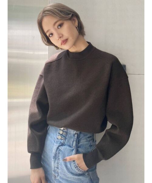 EMODA（エモダ）の「ボトルネックコンパクトニット（ニット/セーター・レディース・ブラック/ブラウン/グリーン/アイボリー・FREE）」の12枚目の写真