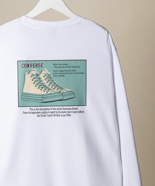 セール Converse コンバース 6シューズ刺繍 バックシューズ線画イラストスウェット スウェット Converse コンバース のファッション通販 Zozotown