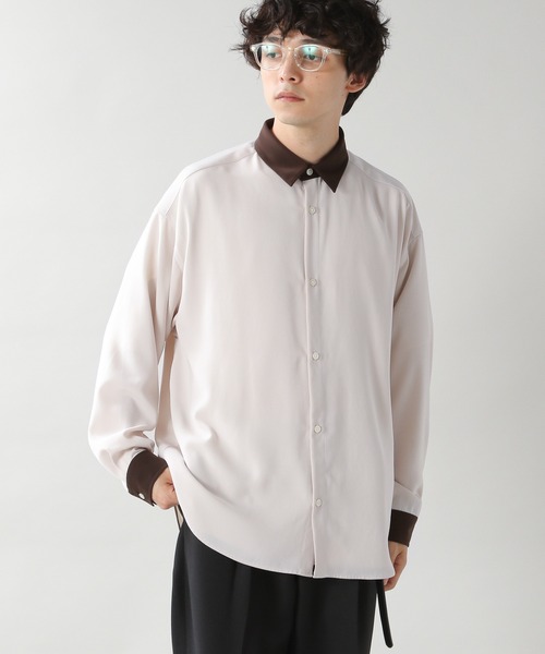 RAGEBLUE（レイジブルー）の「ラグイージー/クレリックシャツ/957085（シャツ/ブラウス・メンズ・オフホワイト/ベージュ/ブルー系その他/ベージュ系その他2/ホワイト系その他3/パープル/ベージュ系その他3・MEDIUM/LARGE）」の2枚目の写真