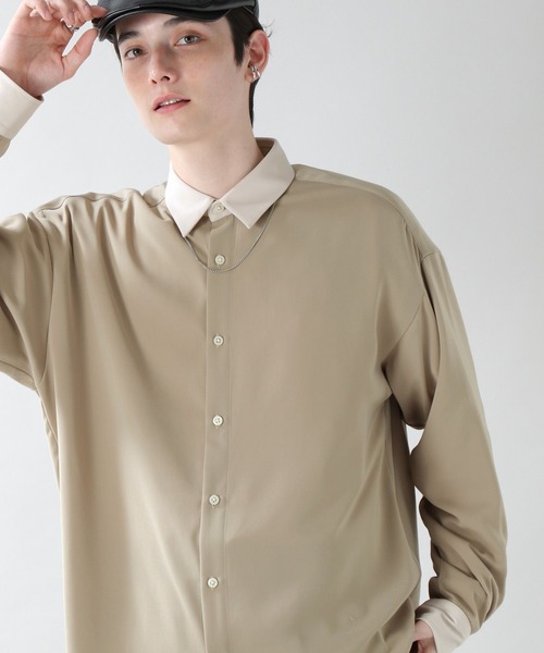 RAGEBLUE（レイジブルー）の「ラグイージー/クレリックシャツ/957085（シャツ/ブラウス・メンズ・オフホワイト/ベージュ/ブルー系その他/ベージュ系その他2/ホワイト系その他3/パープル/ベージュ系その他3・MEDIUM/LARGE）」の6枚目の写真