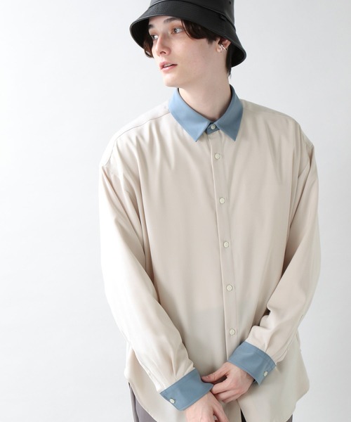RAGEBLUE（レイジブルー）の「ラグイージー/クレリックシャツ/957085（シャツ/ブラウス・メンズ・オフホワイト/ベージュ/ブルー系その他/ベージュ系その他2/ホワイト系その他3/パープル/ベージュ系その他3・MEDIUM/LARGE）」の9枚目の写真