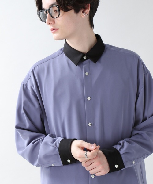 RAGEBLUE（レイジブルー）の「ラグイージー/クレリックシャツ/957085（シャツ/ブラウス・メンズ・オフホワイト/ベージュ/ブルー系その他/ベージュ系その他2/ホワイト系その他3/パープル/ベージュ系その他3・MEDIUM/LARGE）」の14枚目の写真