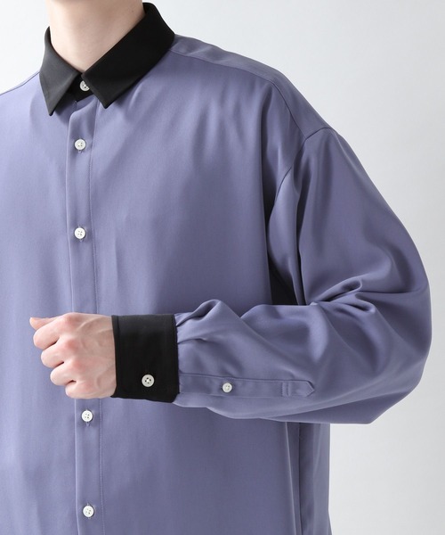 RAGEBLUE（レイジブルー）の「ラグイージー/クレリックシャツ/957085（シャツ/ブラウス・メンズ・オフホワイト/ベージュ/ブルー系その他/ベージュ系その他2/ホワイト系その他3/パープル/ベージュ系その他3・MEDIUM/LARGE）」の17枚目の写真