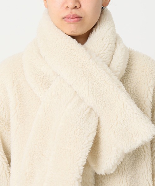 JOURNAL STANDARD relume(ジャーナルスタンダード レリューム)の「ウォッシャブルボアマフラー付きブルゾン◆(ブルゾン・レディース・グレー/ブラウン/ナチュラル・FREE)」の6枚目の写真