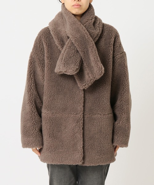 JOURNAL STANDARD relume(ジャーナルスタンダード レリューム)の「ウォッシャブルボアマフラー付きブルゾン◆(ブルゾン・レディース・グレー/ブラウン/ナチュラル・FREE)」の22枚目の写真