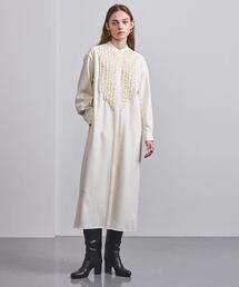 UNITED ARROWS | ＜UNITED ARROWS＞W/N フリル スタンドカラー ワンピース G(ワンピース)