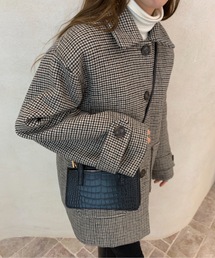 Didot.showroom | soutien collar check half coat / ステンカラーチェックハーフコート(ステンカラーコート)