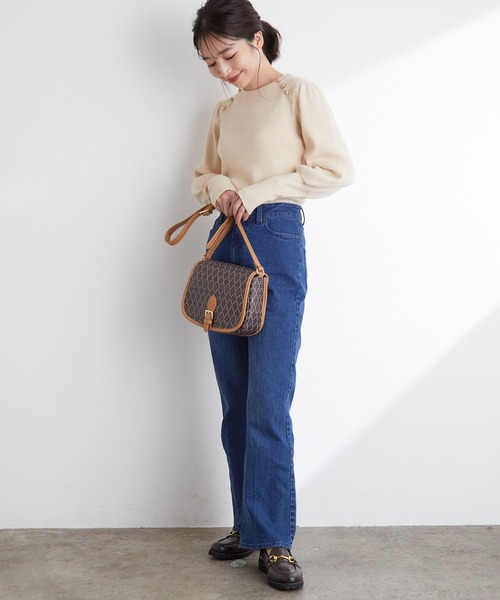 VIS（ビス）の「袖コンシャスきらっとメタル釦リブプルオーバー（ニット/セーター・レディース・ブラック/グレー/グレー系その他/ホワイト/オレンジ・M/S）」の18枚目の写真