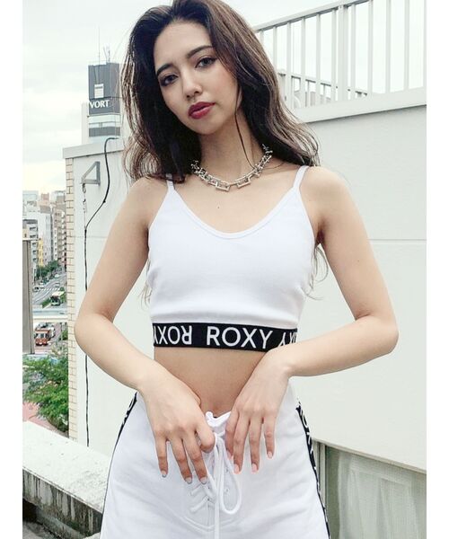 ROXY(ロキシー)の「GYDA×ROXY テレコキャミビスチェ(キャミソール・レディース・オフホワイト/ブラック・FREE)」の10枚目の写真