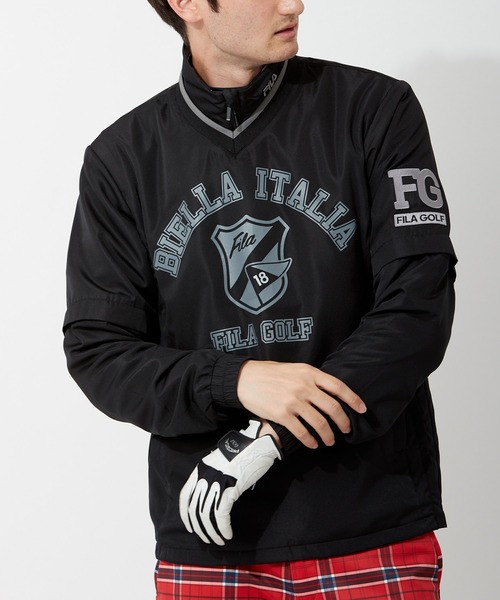 FILA(フィラ)の「FILA GOLF/フィラゴルフ ネックウォーマー付き 袖着脱式 プルオーバー ブルゾン(その他トップス・メンズ・ネイビー/ブラック/ライトグレー/ブルー・3L/LL/M/L)」の2枚目の写真