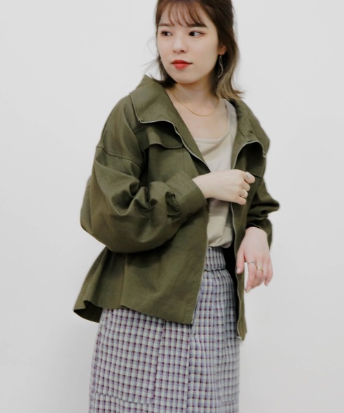 Cheek(チーク)の「スタンドカラーZIPブルゾン(ブルゾン・レディース・ベージュ/カーキ・MEDIUM)」の20枚目の写真