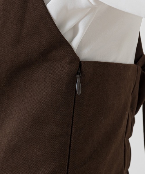 natural couture（ナチュラルクチュール）の「【WEB限定】ハイウエストマーメイドジャンスカ（ジャンパースカート・レディース・スミクロ/グリーン/ブラウン/ベージュ/チェック・FREE）」の17枚目の写真