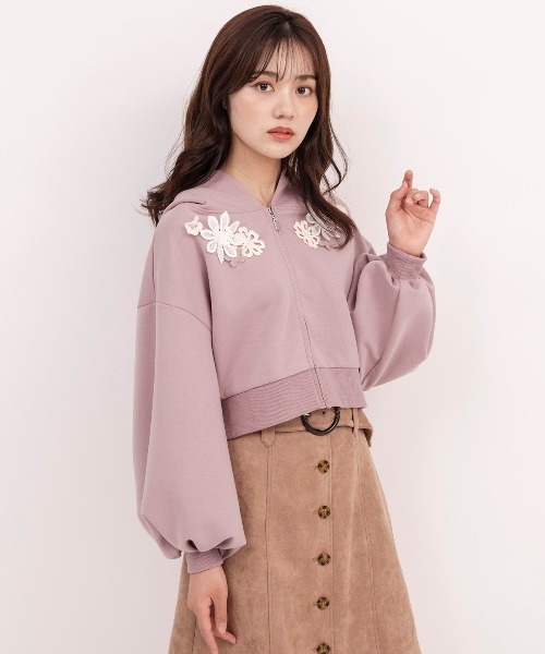 WILLSELECTION(ウィルセレクション)の「ダンボール刺繍アップリケパーカー(パーカー・レディース・ベージュ/ピンク/ネイビー/アイボリー・MEDIUM)」の7枚目の写真