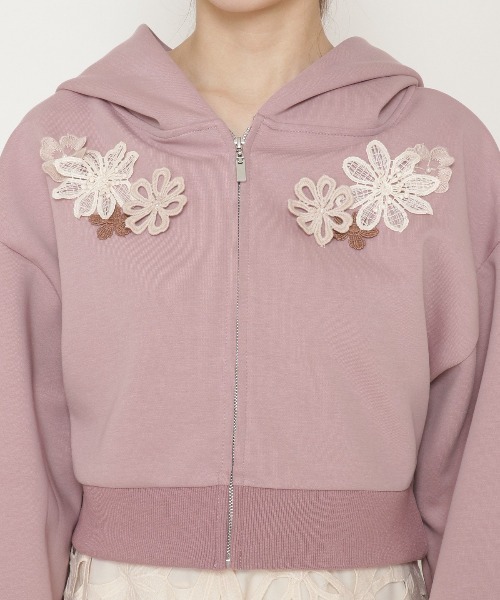 WILLSELECTION(ウィルセレクション)の「ダンボール刺繍アップリケパーカー(パーカー・レディース・ベージュ/ピンク/ネイビー/アイボリー・MEDIUM)」の11枚目の写真
