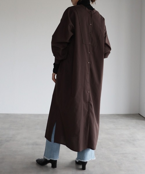 r.(アールドット)の「前後2wayレースアップ ワンピース(シャツワンピース・レディース・ブラック/ブラウン/オレンジ/グレイッシュベージュ・FREE)」の20枚目の写真