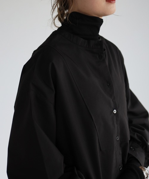 r.(アールドット)の「前後2wayレースアップ ワンピース(シャツワンピース・レディース・ブラック/ブラウン/オレンジ/グレイッシュベージュ・FREE)」の12枚目の写真