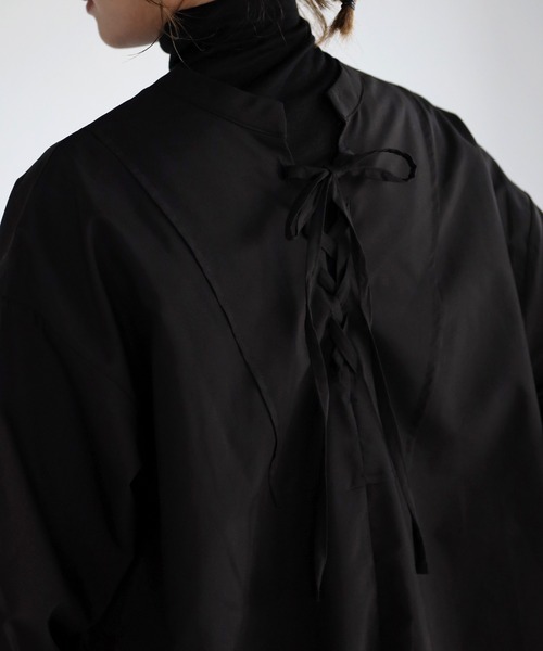 r.(アールドット)の「前後2wayレースアップ ワンピース(シャツワンピース・レディース・ブラック/ブラウン/オレンジ/グレイッシュベージュ・FREE)」の21枚目の写真