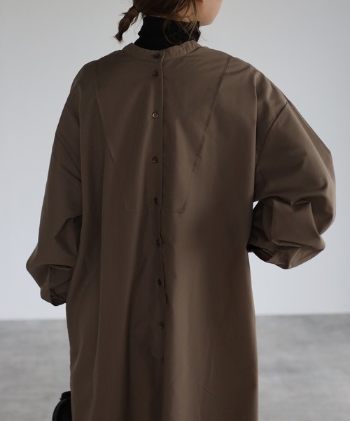 r.(アールドット)の「前後2wayレースアップ ワンピース(シャツワンピース・レディース・ブラック/ブラウン/オレンジ/グレイッシュベージュ・FREE)」の13枚目の写真