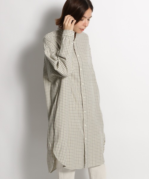 高級感 Gymphlex ジムフレックス バンドカラーシャツワンピース 21超人気