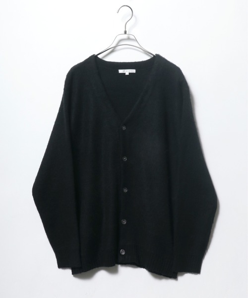 ANPAS（アンパス）の「Mohair Touch Shaggy Knit Cardigan/モヘアタッチ シャギーニットルーズカーディガン（カーディガン/ボレロ・メンズ・アイボリー/ブラック/グレイッシュベージュ/グリーン/グレイッシュブルー/レッド・M/L）」の2枚目の写真