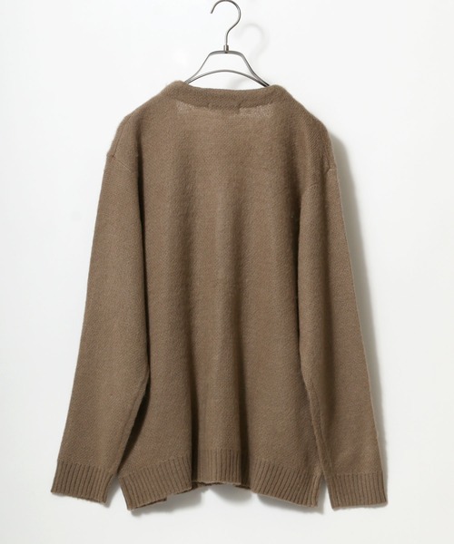 ANPAS（アンパス）の「Mohair Touch Shaggy Knit Cardigan/モヘアタッチ シャギーニットルーズカーディガン（カーディガン/ボレロ・メンズ・アイボリー/ブラック/グレイッシュベージュ/グリーン/グレイッシュブルー/レッド・M/L）」の9枚目の写真