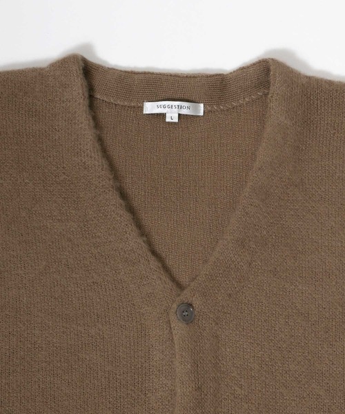 ANPAS（アンパス）の「Mohair Touch Shaggy Knit Cardigan/モヘアタッチ シャギーニットルーズカーディガン（カーディガン/ボレロ・メンズ・アイボリー/ブラック/グレイッシュベージュ/グリーン/グレイッシュブルー/レッド・M/L）」の7枚目の写真