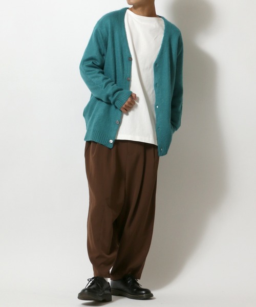 ANPAS（アンパス）の「Mohair Touch Shaggy Knit Cardigan/モヘアタッチ シャギーニットルーズカーディガン（カーディガン/ボレロ・メンズ・アイボリー/ブラック/グレイッシュベージュ/グリーン/グレイッシュブルー/レッド・M/L）」の22枚目の写真