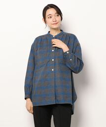 BROOKLYN OVERALL | スタンドカラーギャザーシャツ(シャツ/ブラウス)
