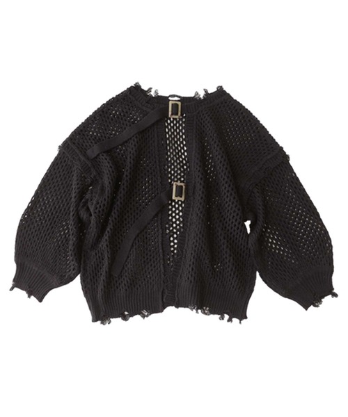 antiqua（アンティカ）の「マルチウェイ透かし編みニットカーデ（ニット/セーター・キッズ・ブラック/ベージュ/パープル・2/4/6）」の8枚目の写真